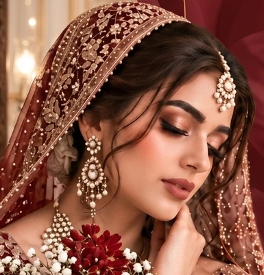 Bridal makeup detail